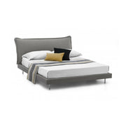 Letto matrimoniale Arcore, Letto fisso con rivestimento e testata in tessuto, Made in Italy, Apertura frontale, adatto per materasso 160x190 cm, Grigio