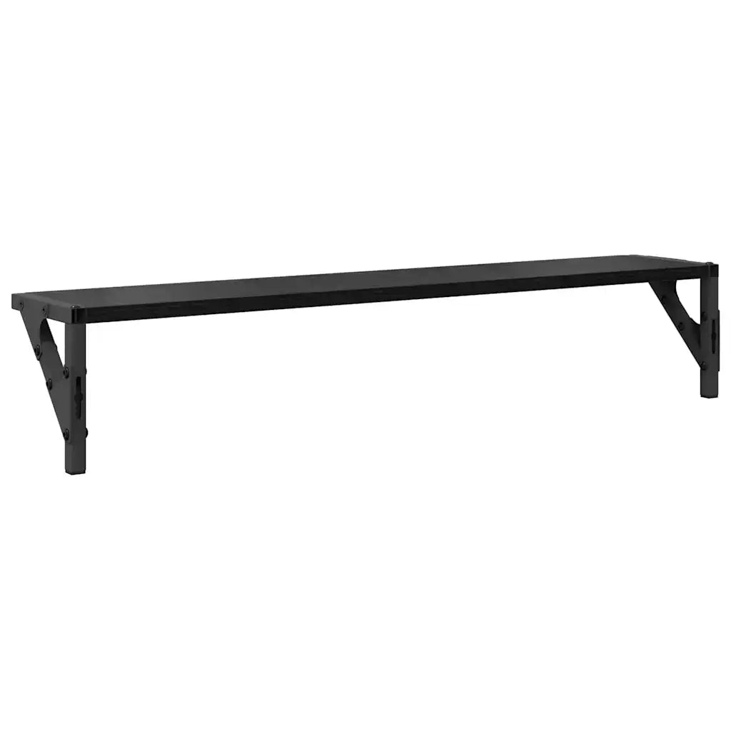 2 pz Scaffali da Parete | Mensola sospesa Rovere Nero 80 x 15 x 15,5 cm