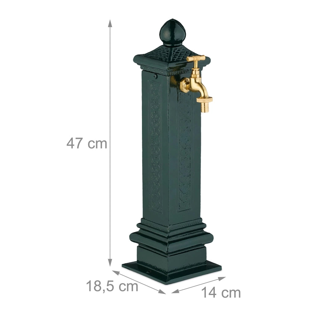 Fontana da giardino dal design nostalgico decorazione esterna 47 x 14 x 18,5 cm in ghisa di alluminio bianca 13_0016812