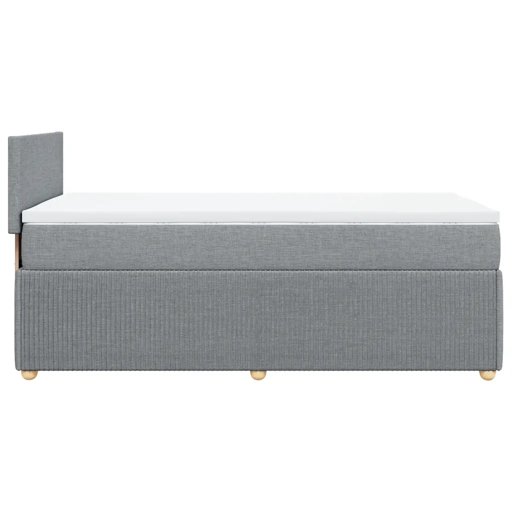 Giroletto a Molle con Materasso Grigio Chiaro 90x190 cm Tessuto