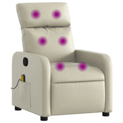 Poltrona da Massaggiante | Sedia Relax Reclinabile Crema Similpelle