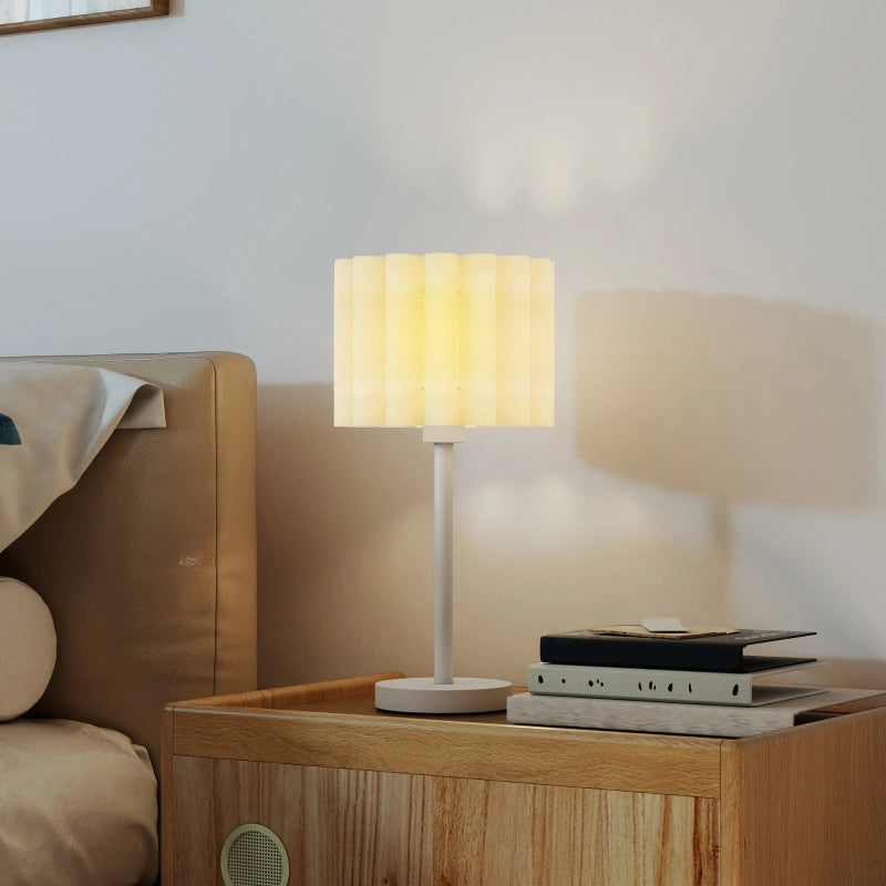 LAMPADA DA TAVOLO con interruttore a pulsante, Ø25 x 48,5 cm, plastica bianca