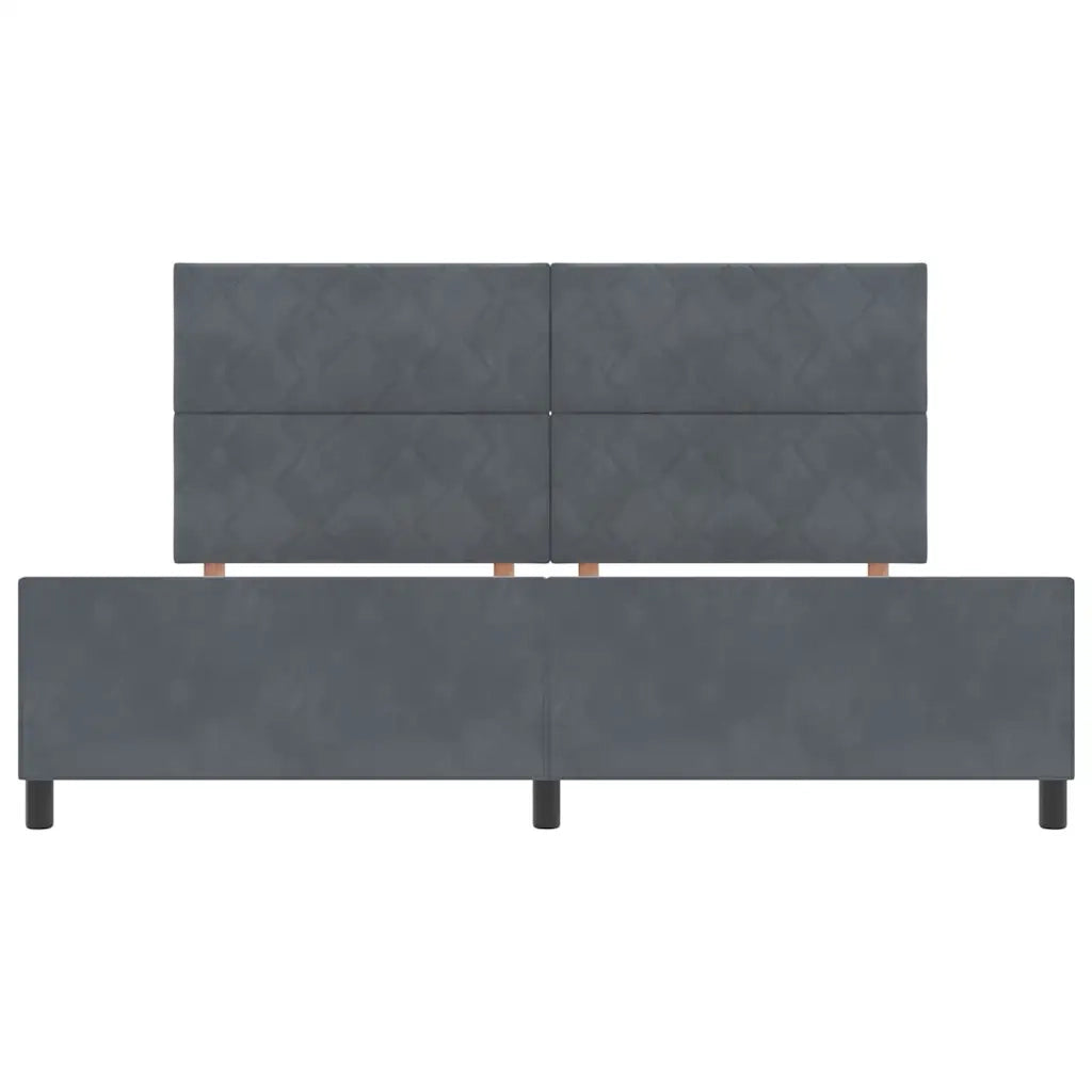 Letto a molle con testiera Grigio scuro 200 x 200 cm Velluto 3345030