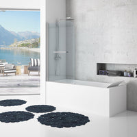 Parete vasca 120-122 con elemento fisso, vetro trasparente 6 mm- new plus