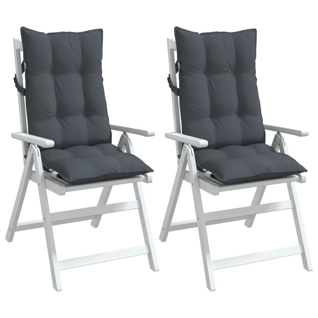 Cuscini per Sedia Schienale Alto 2 pz Antracite Tessuto Oxford 377602