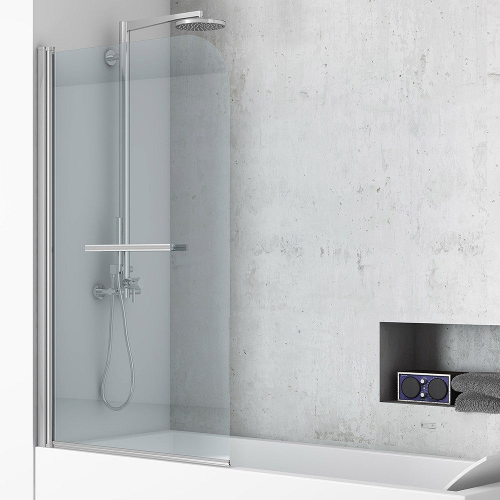 Parete vasca 120-122 con elemento fisso, vetro trasparente 6 mm- new plus