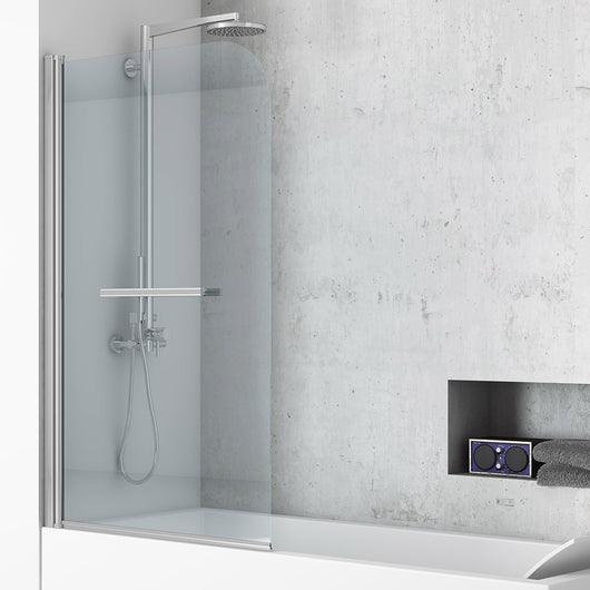 Parete vasca 120-122 con elemento fisso, vetro trasparente 6 mm- new plus