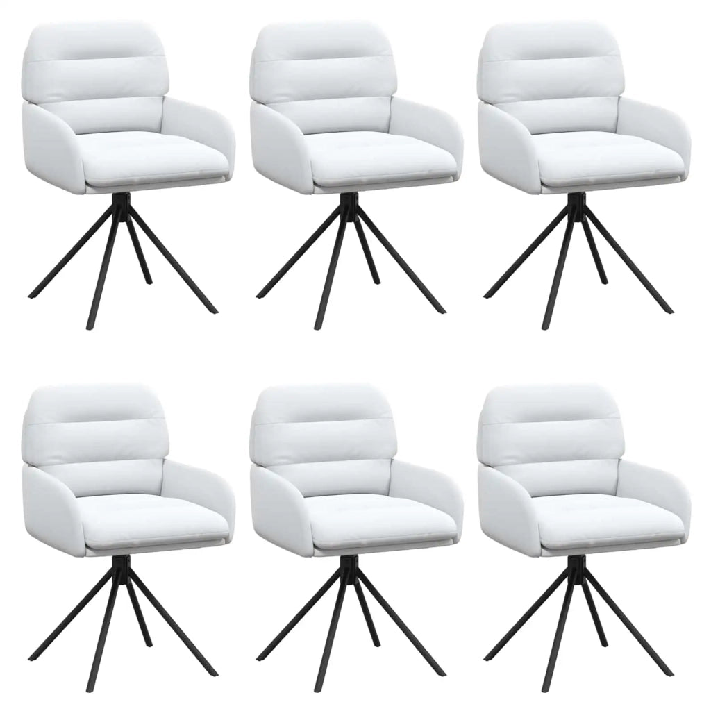 Sedie da pranzo girevoli 6 pcs Similpelle Bianco 3428270