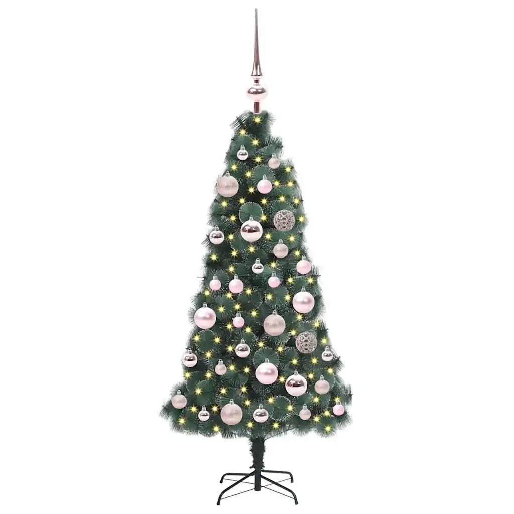 Albero di Natale | Decorazioni natalizie artificiale pre-illuminato con set di palle