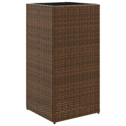 Fioriera | Cassetta per fiori | Vaso da Giardino Marrone 40x40x80 cm in Polyrattan