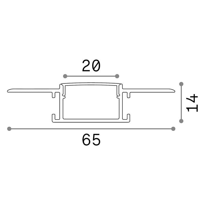Profilo Slot Metallo Bianco Trimless D65X14 300Cm
