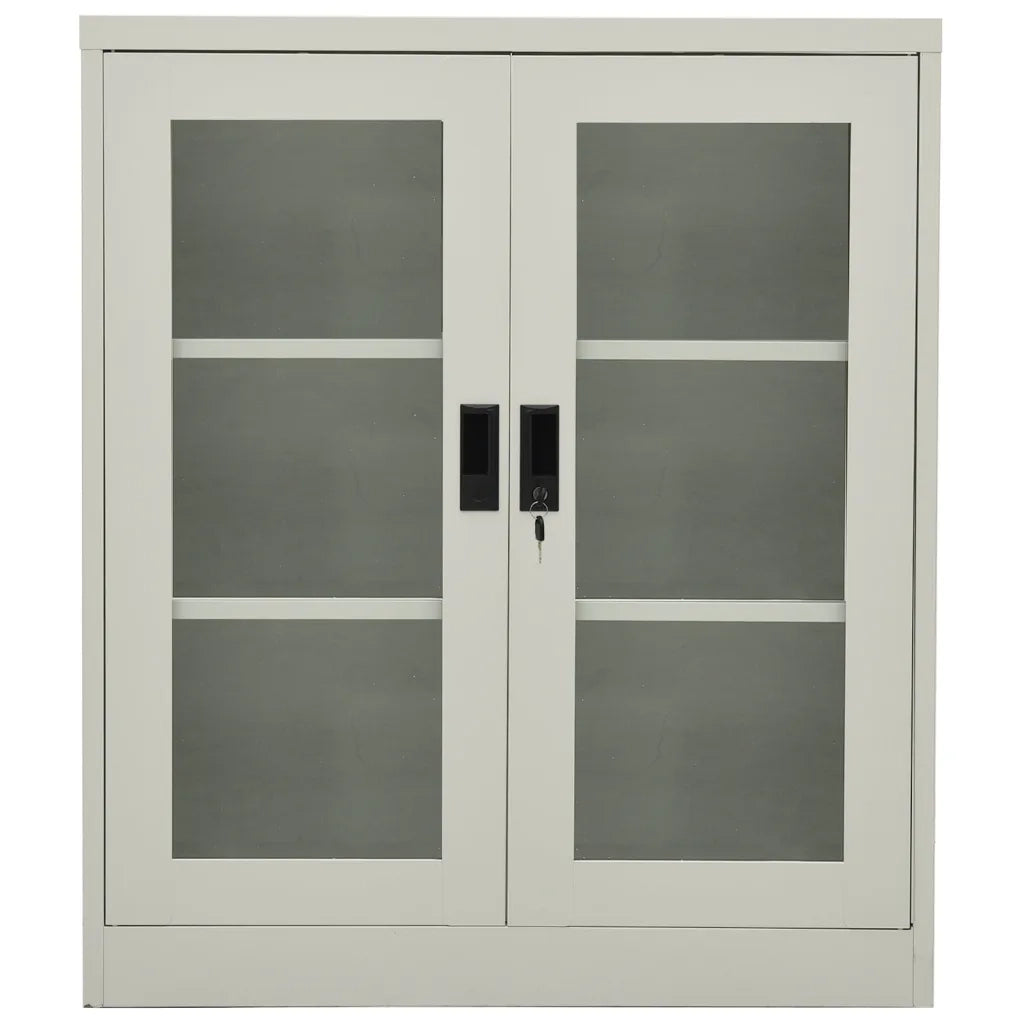 Armadio per Ufficio Grigio Chiaro 90x40x105 cm in Acciaio 335935