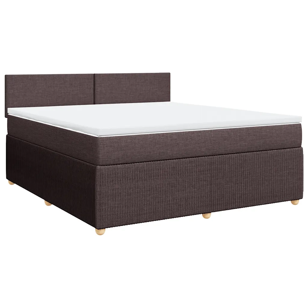 Giroletto a Molle con Materasso Marrone Scuro 180x200cm Tessuto 3289831