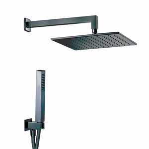 Kit doccia quadrato in ottone, completo nero opaco