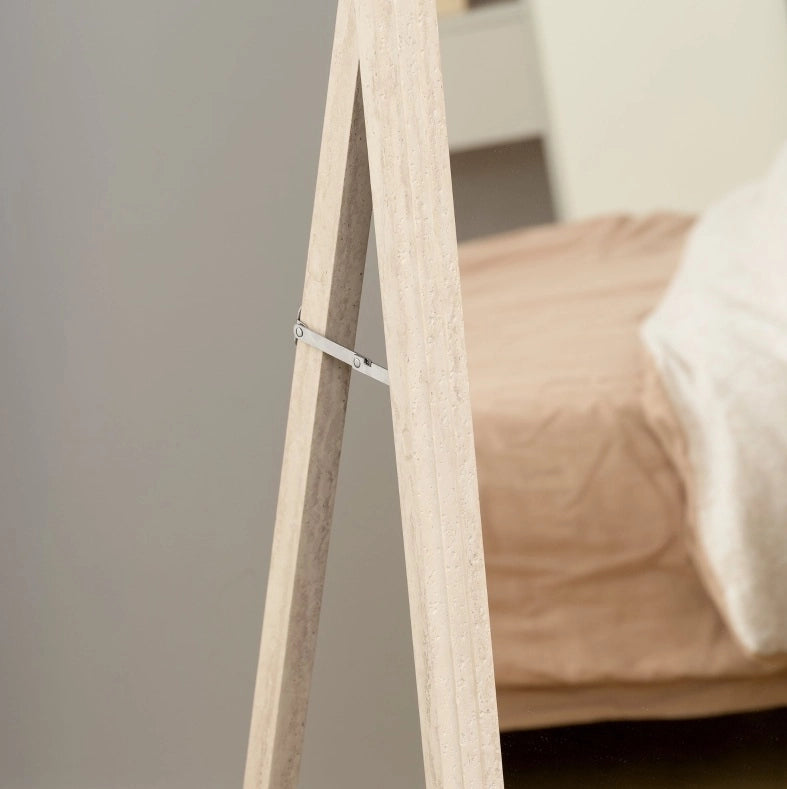 Specchio a figura intera 160 x 50 cm con cornice bianca
