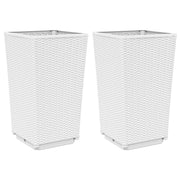 Fioriera rialzata per piante fiori giardino patio set da 2 32,5 x 32,5 x 57 cm polipropilene bianco 02_0038935