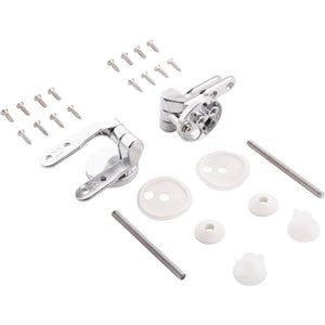 Set di cerniere per sedile wc in metallo e plastica, in acciaio