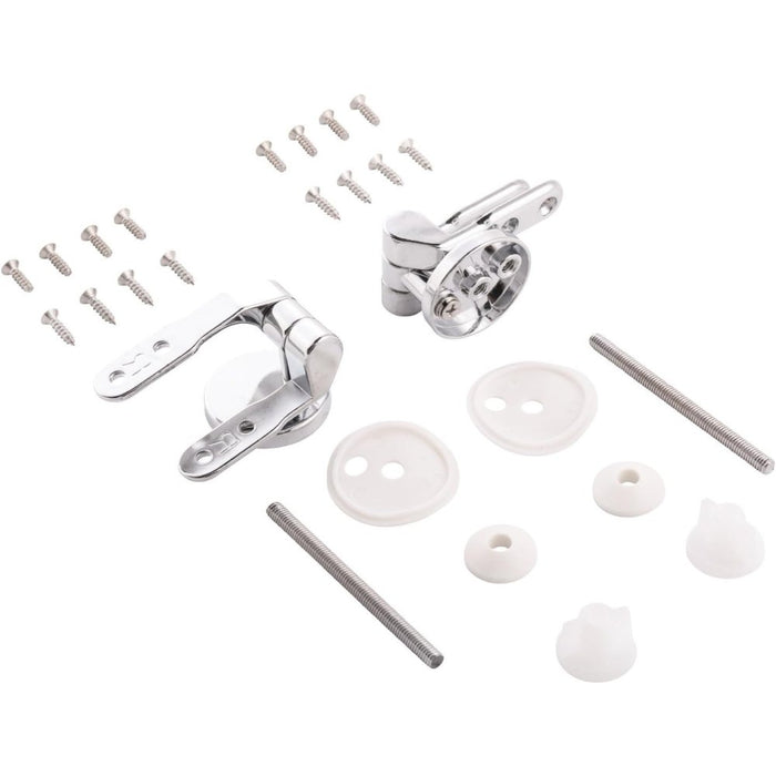 Set di cerniere per sedile wc in metallo e plastica, in acciaio