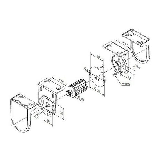 KIT SUPPORTI BIANCHI INTERASSE 55 MM PER MOTORI Ø 45 MM MAX 3 NM NICE 525.40002
