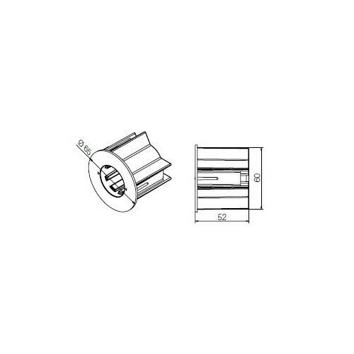 KIT CALOTTA PER RULLO TIPO ROLLEASE 2,5" PER MOTORI Ø 35/45 MM NICE 575.26300