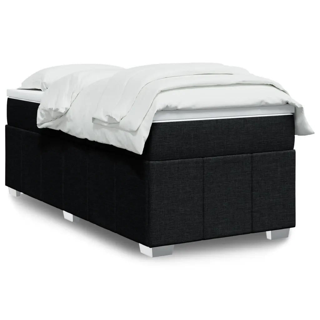 Giroletto a Molle con Materasso-Struttura Letto Nero 80x200 cm inTessuto 960433