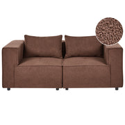 Divano modulare a 2 posti Divano componibile in bouclé marrone in due sezioni Stile moderno e minimalista