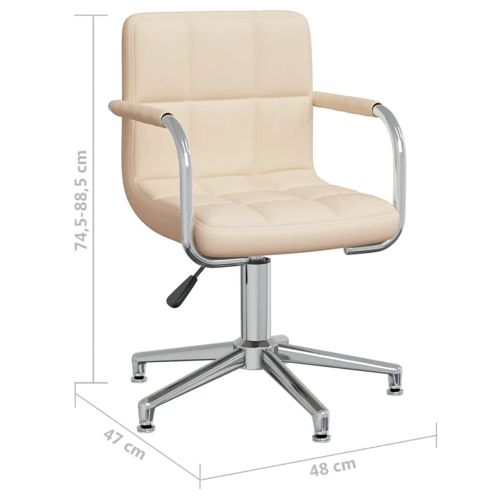 Sedia da Pranzo Girevole Crema in Tessuto 3088064