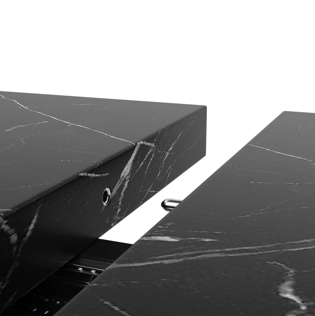 Tavolo da pranzo 120x80x75 cm allungabile; MDF e metallo; nero