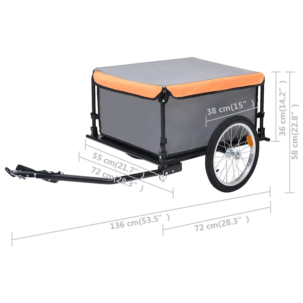 Rimorchio da Bici Grigio e Arancione 65 kg CFW6914970