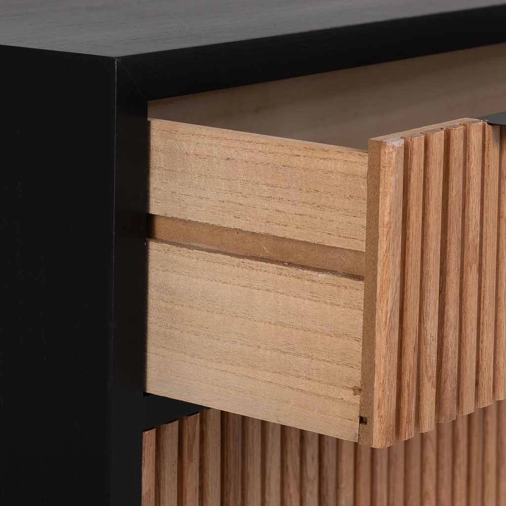 Cassettiera 3 cassetti legno e metallo 80x39,5x81h cm