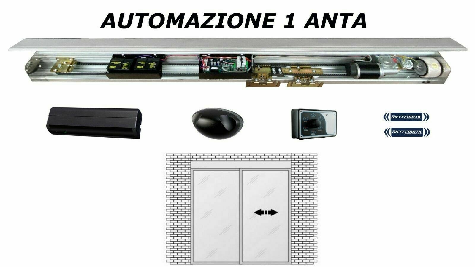PORTA AUTOMATICA SCORREVOLE 1 ANTA INGRESSO AUTOMATICO VARCHI CONTROLLO ACCESSI