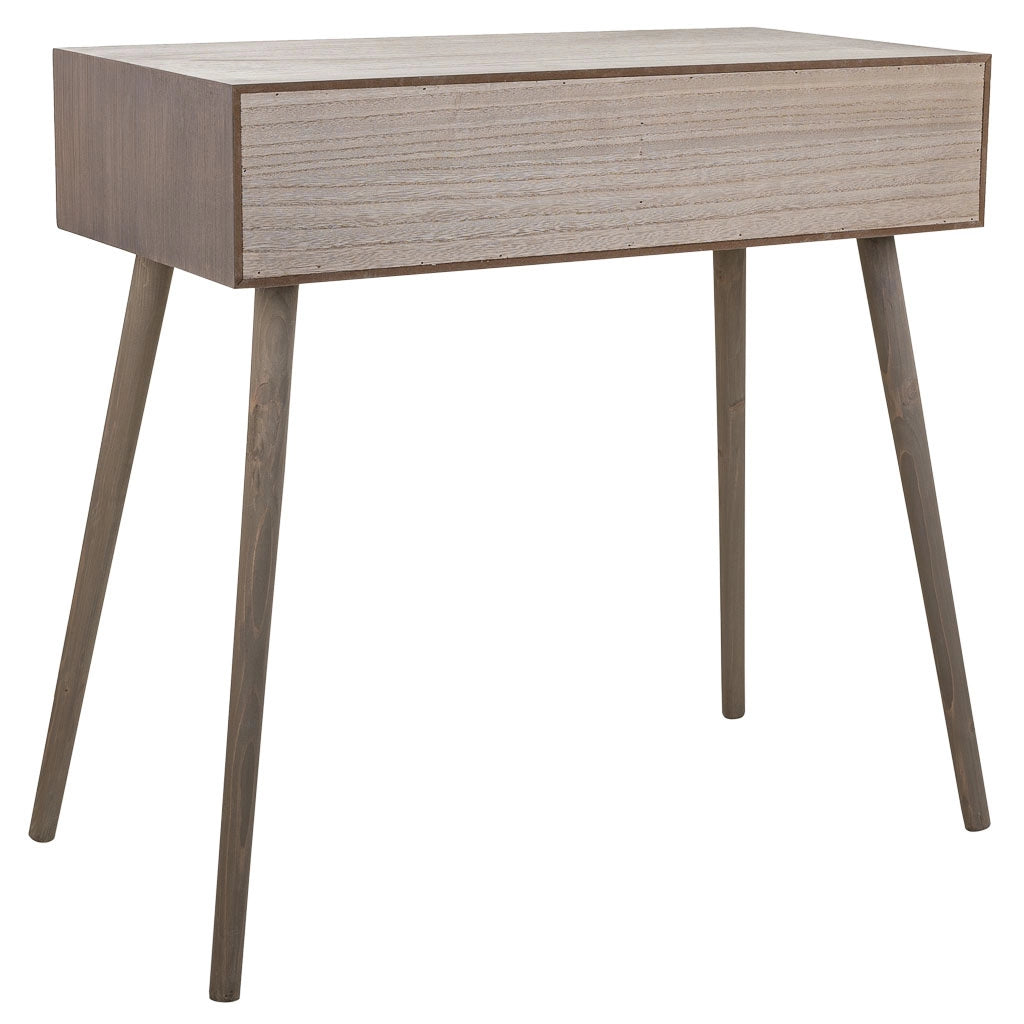 Mobile da ingresso in legno e griglia in bambù con 2 cassetti grigi 80x42x79h