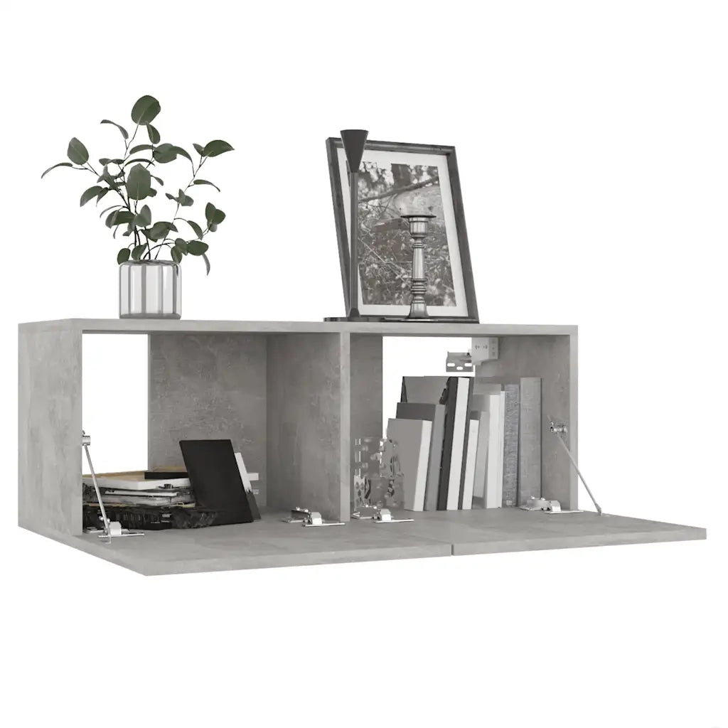 Set Mobile Porta TV 7 pz Grigio Cemento in Truciolato  cod mxl 20817