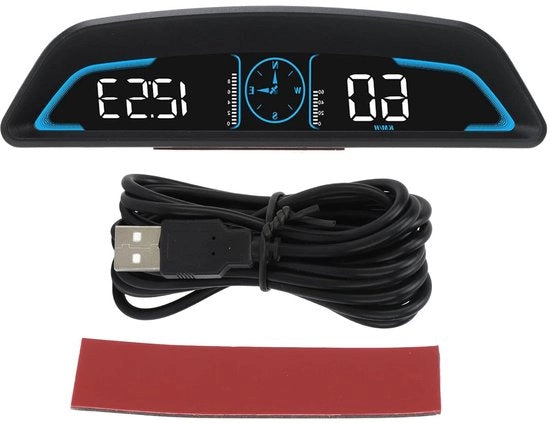 Display HUD per Auto con Altoparlante di Sicurezza, Adattamento Automatico di Brillantezza, Schermo a Risoluzione HD - Gps Digitale Universale con Altoparlante di Velocità e Allarme di Velocità - Sostituzione per Veicoli - Migliorata Sicurezza
