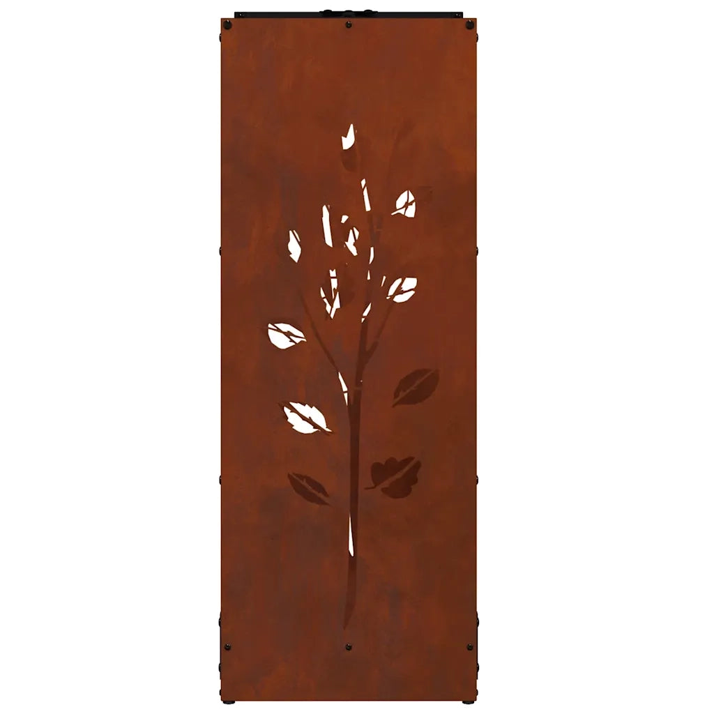 Rastrelliera per Legna da Ardere 40x30x80 cm in Acciaio Corten 864224