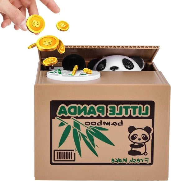 Panda elettronico per adulti, cassetta di risparmio elettronica, cassetta di sicurezza contro i furti, cassaforte per monete, giocattolo per bambini, regalo di compleanno, colore nero
