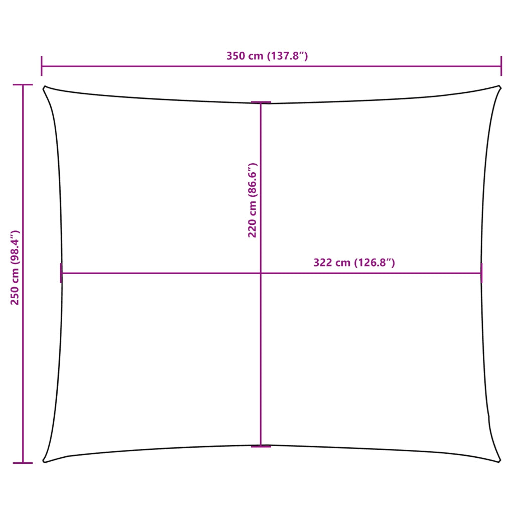 Parasole a Vela Oxford Rettangolare 2,5x3,5 m Marrone 135811