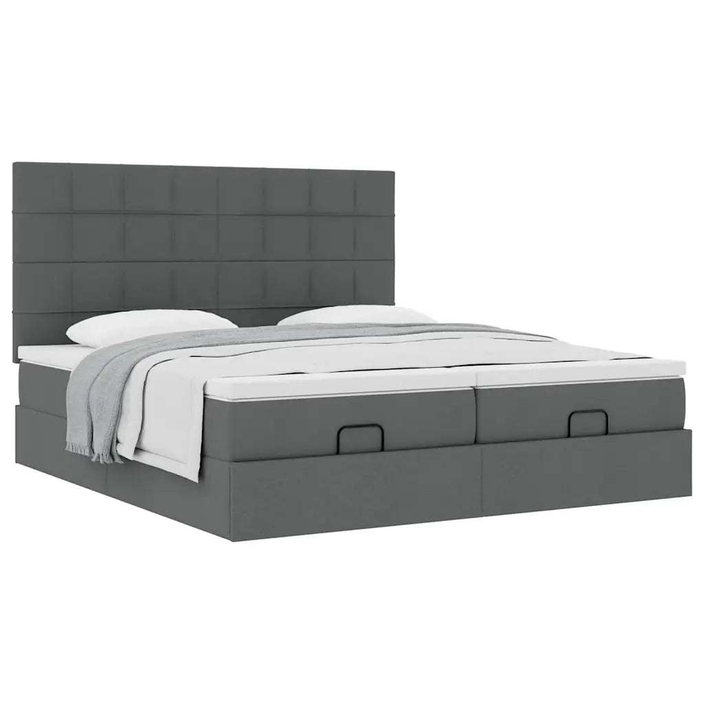 vidaXL Struttura Letto Pouf con Materassi 160x200 cm in Tessuto