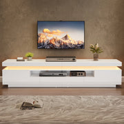 MOBILE TV con LED 175x38x45 cm Bianco lucido con 2 ante e 1 cassetto