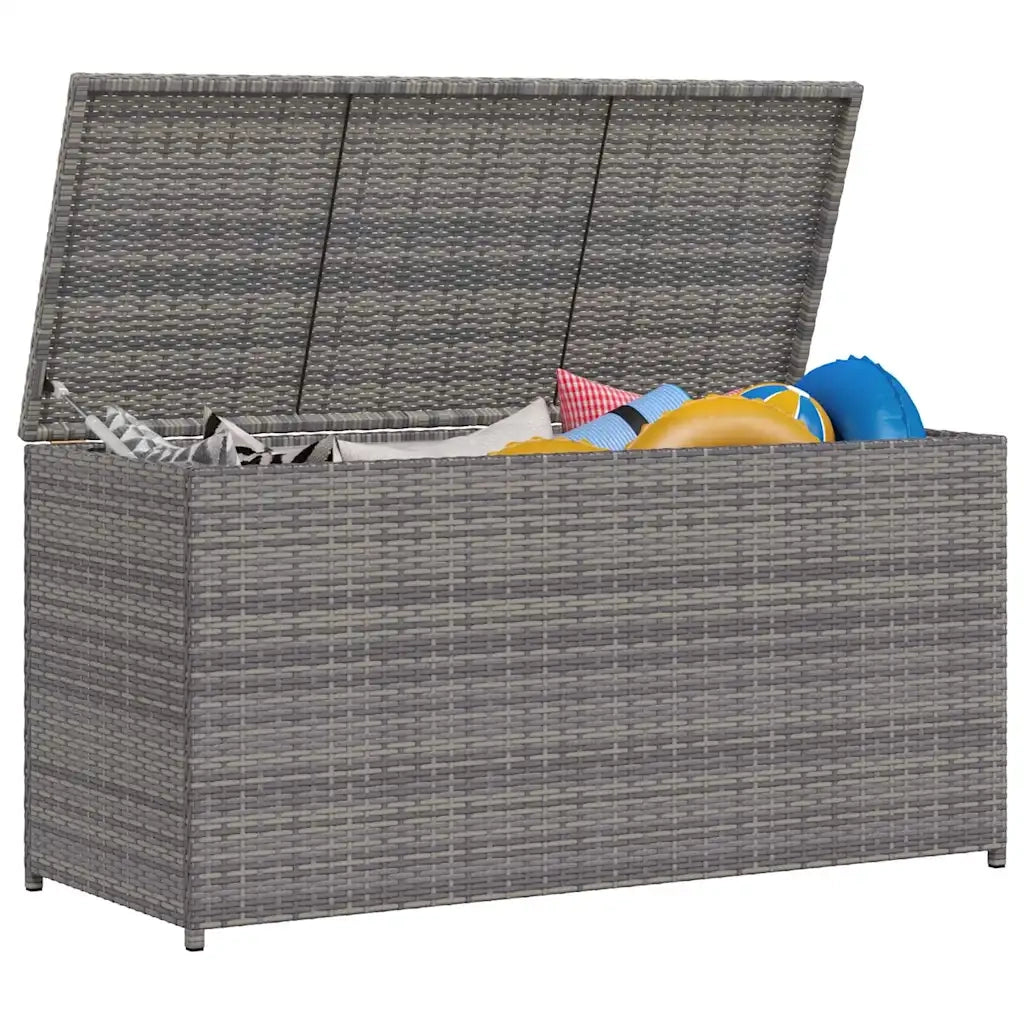 Baule da Giardino Grigio 120x50x60 cm in Polyrattan 46460