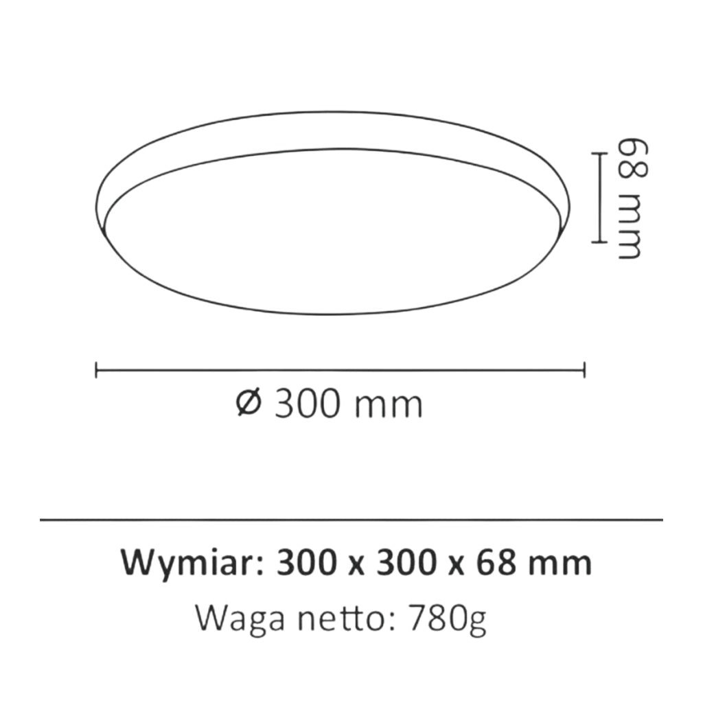 Plafoniera LED Polux Metis Ø30 bianco cromo 4000K 18W