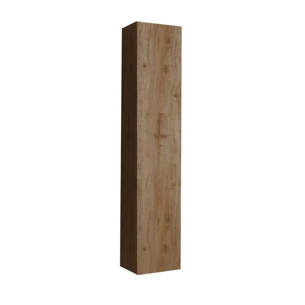 Mobile da bagno sospeso BURA - 1 porta - Rovere chiaro - Design moderno