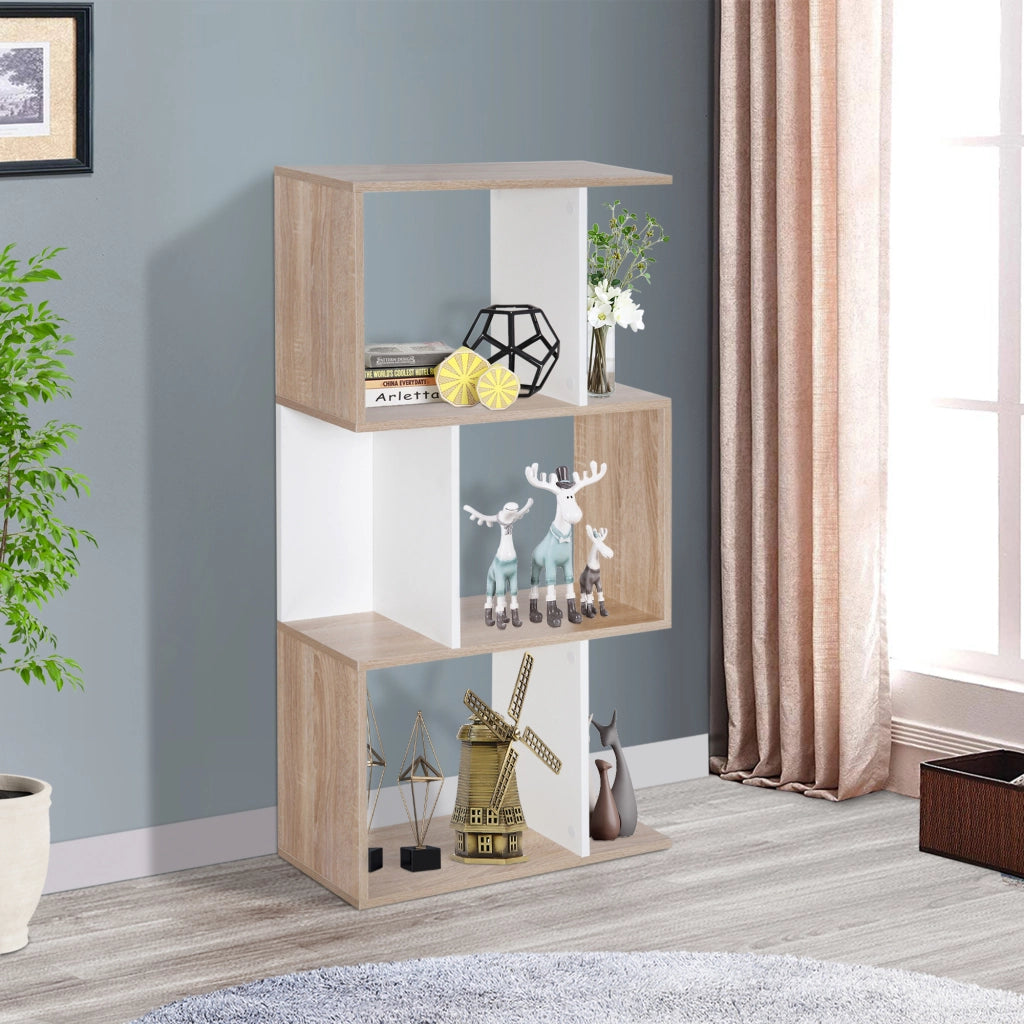 EasyComfort Libreria di Design Scaffale Ufficio Legno Moderna 3 Ripiani 60 × 24 × 111.4cm