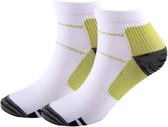 Supporto per arcata - 2 pair - Calzini di supporto basso con stretch - Calzini per fasciite plantare - Calzini respiranti per attività all'aperto - Unisex - Ottimi per fasciite plantare, viaggi e sport - S/M