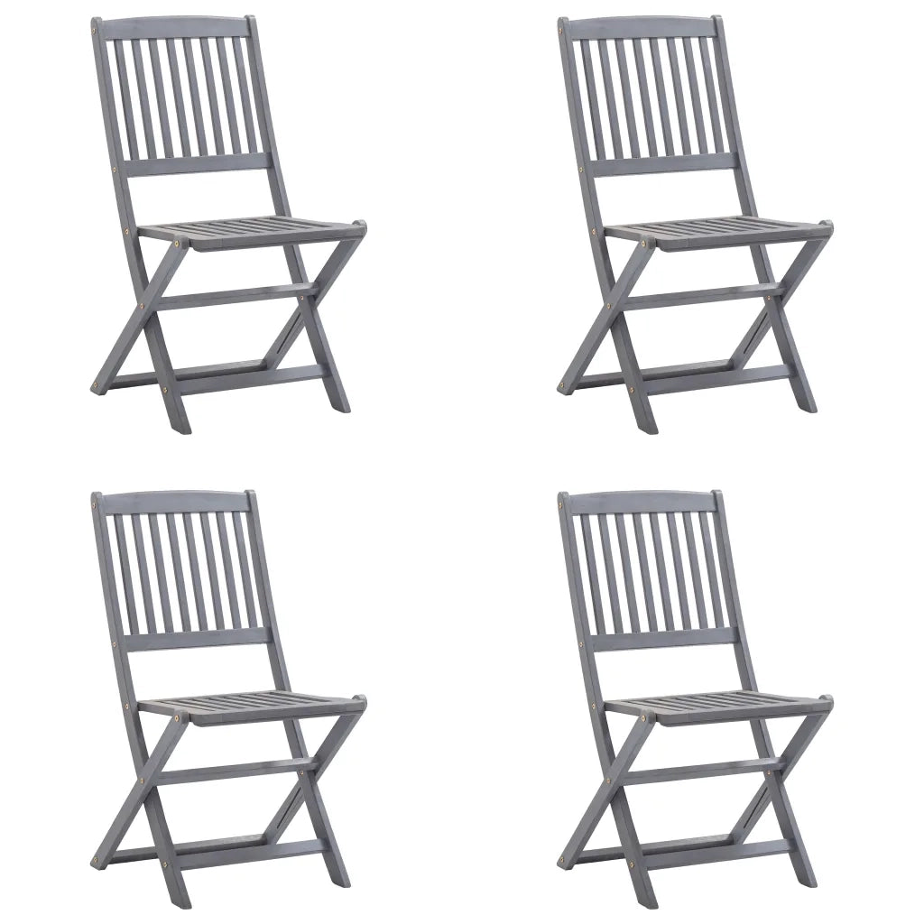 Sedie da Giardino Pieghevoli 4pz con Cuscini in Massello Acacia 3064578