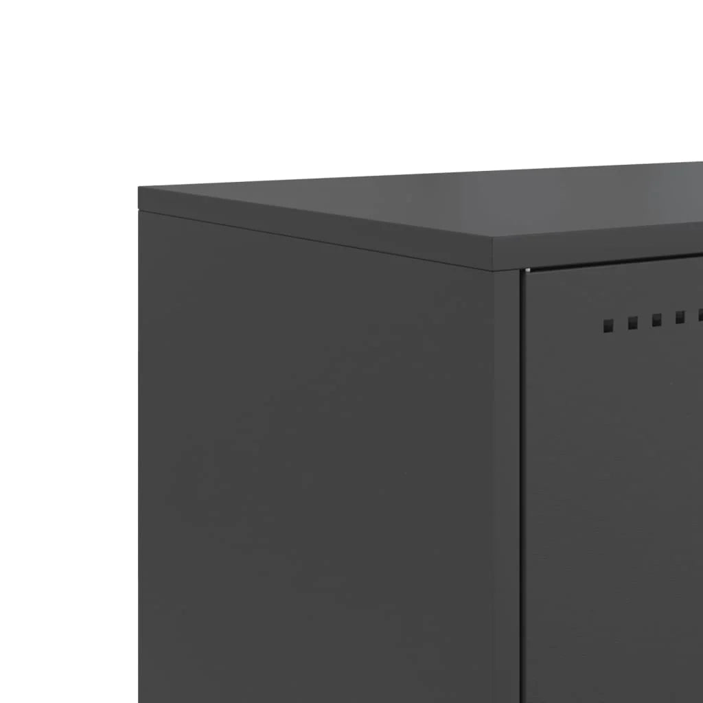 Mobile TV multimediale mensola TV credenza mobile TV sala da pranzo soggiorno camera da letto 100,5 x 39 x 43,5 cm acciaio nero 02_0025538