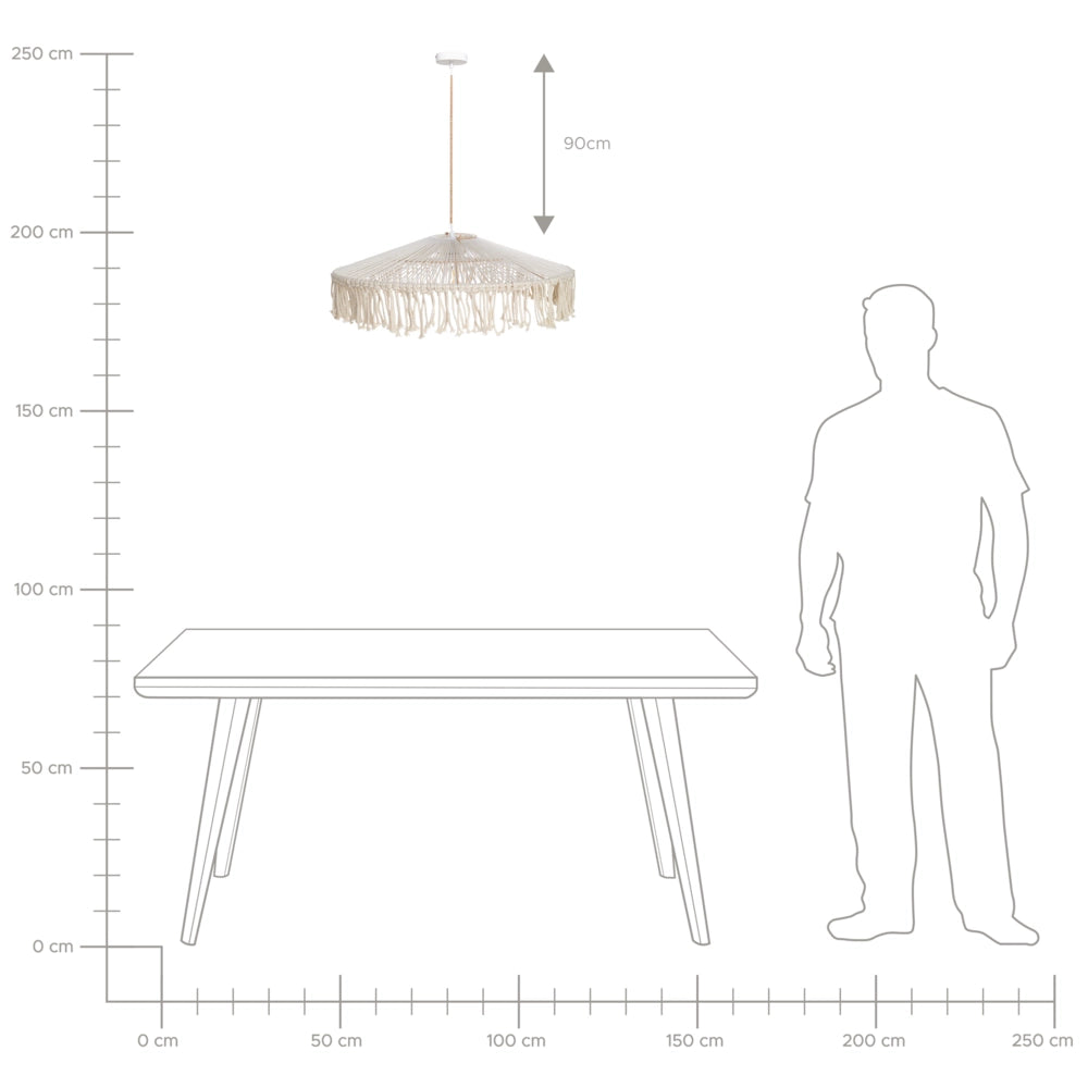 Lampada a sospensione a nappe Corda di carta bianca intrecciata a mano con frange in stile boemo Luce