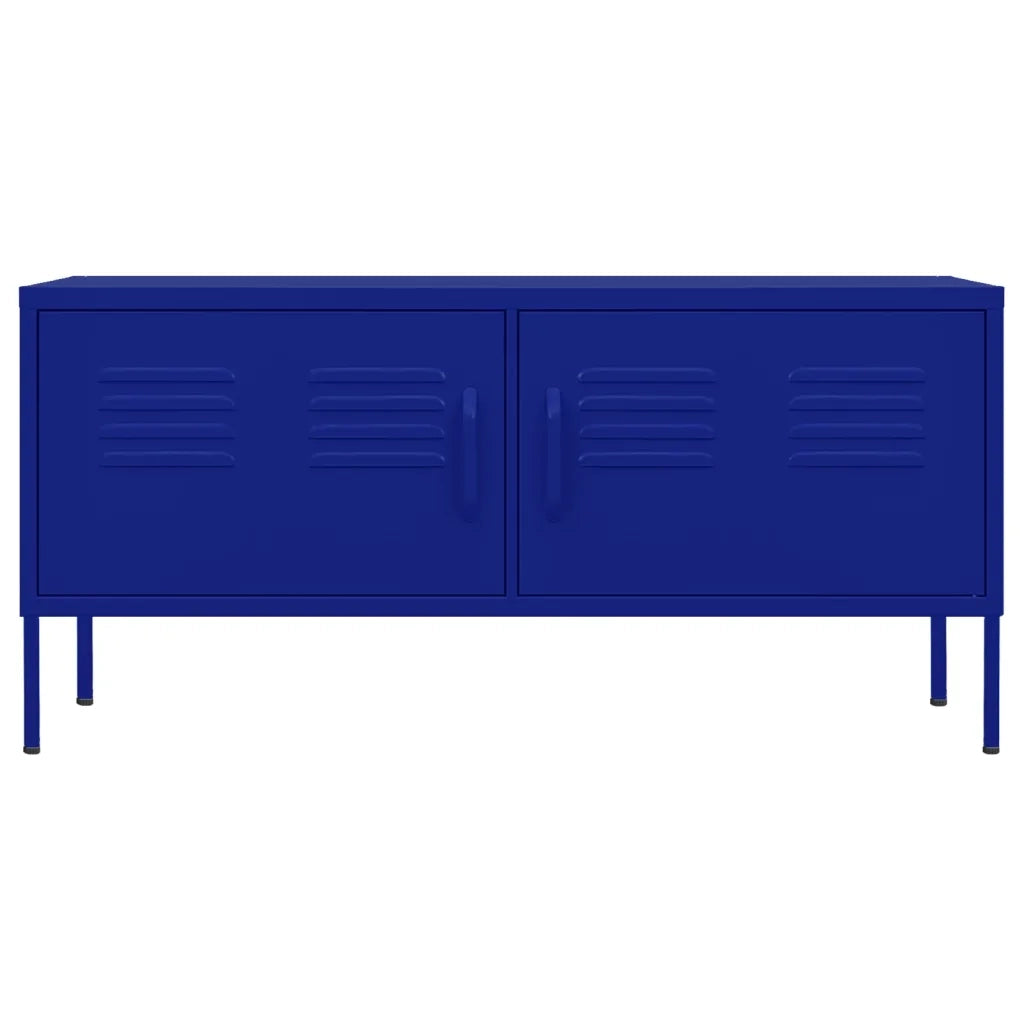 Mobile TV-Credenza TV-Console TV Blu Marino 105x35x50 cm in Acciaio
