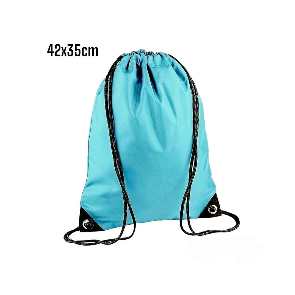Trade Shop - Sacca Tinta Unita Zaino Con Corde Zainetto Scuola Sport Viaggi Sacca Sport - Azzurro