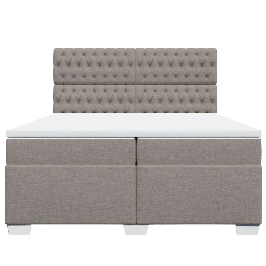 Giroletto a Molle con Materasso Tortora 200x200 cm in Tessuto 3292906